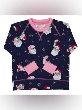 The Beaufort Bonnet Company Navy & Pink Santa Face Pullover
